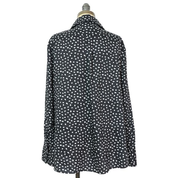 JASON WU Polka Dot Printed Shirt Size 8 Black Button-Up Long Sleeve EUC B36 - Picture 4 of 6